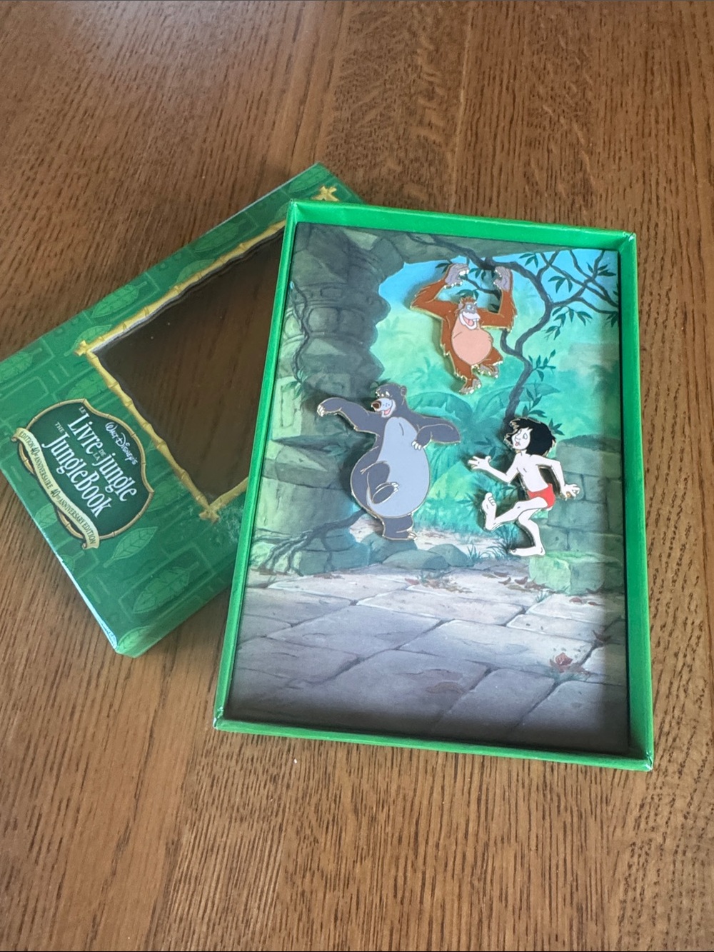 Disney Jungle Book Enamel Pin Trio with Bright Green Box